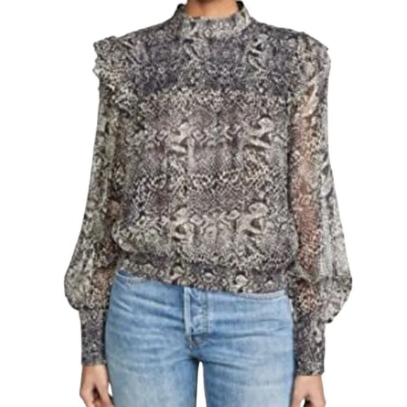 Free People Roma Long Sheer Ruffle Sleeve Bohemian Top Size Medium 📦 - Picture 13 of 13